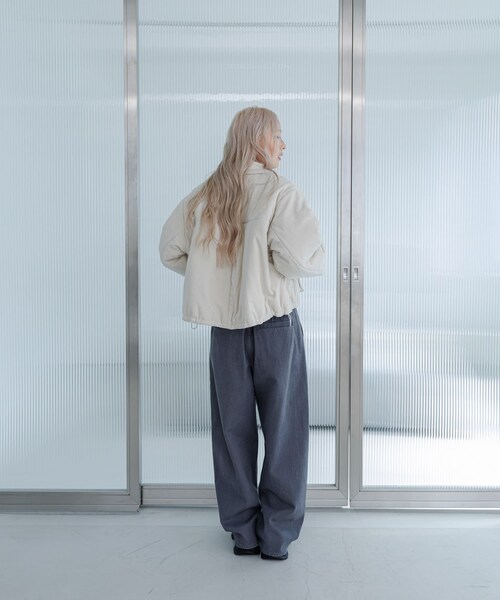 KBF（ケイビーエフ）の「リバーシブルパデッドジャケット（テーラードジャケット・レディース・IVO×IVO/BRN×CREAM/NAVY×BRN・one）」の8枚目の写真