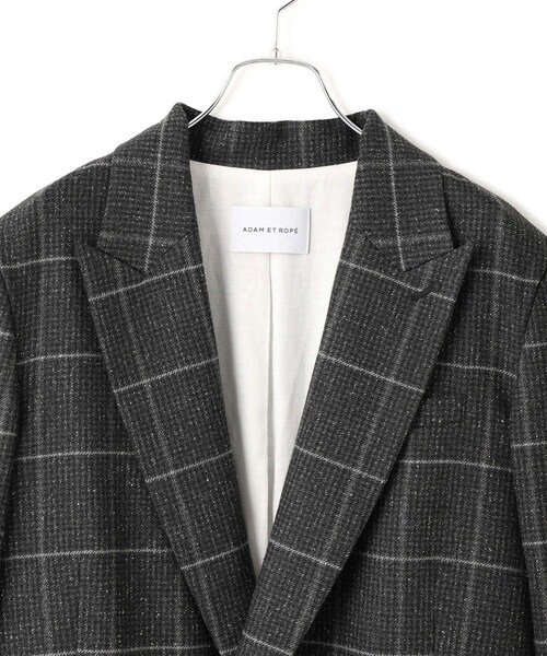 ADAM ET ROPE'(アダムエロペ)の「ダブルブレストチェックジャケット(テーラードジャケット・レディース・ブラック系/ブラウン・36/38)」の20枚目の写真