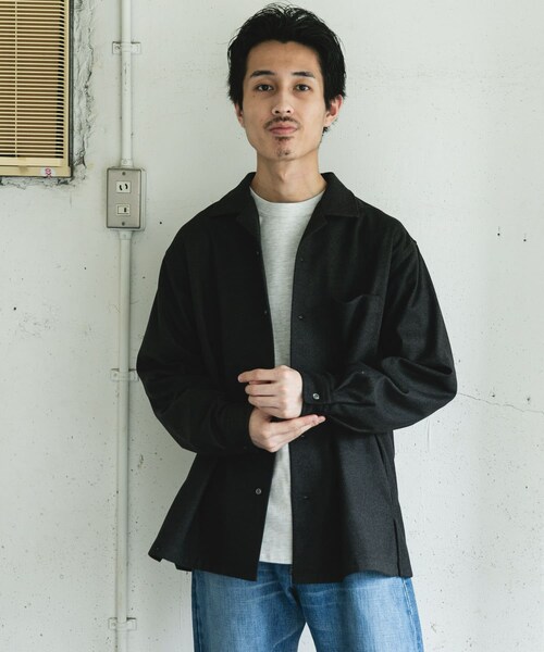 URBAN RESEARCH DOORS(アーバンリサーチドアーズ)の「ジャージメルトンオープンカラーシャツ(シャツ/ブラウス・メンズ・BLUE NAVY/CHARCOAL・M/L)」の9枚目の写真