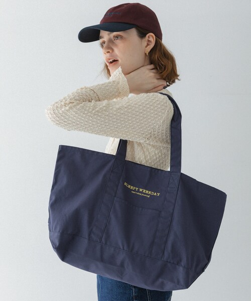 URBAN RESEARCH Sonny Label（アーバンリサーチサニーレーベル）の「SLEEPY WEEKDAY TOTEBAG（トートバッグ・レディース・BRN×NVY/GREEN/NAVY・One）」の16枚目の写真