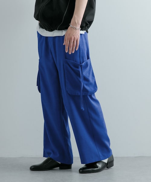 SENSE OF PLACE by URBAN RESEARCH（センスオブプレイスバイアーバンリサーチ）の「『セットアップ対応』 リネンライクサイドポケットワイドパンツ（その他パンツ・メンズ・GREIGE/BLUE・M/L）」の2枚目の写真
