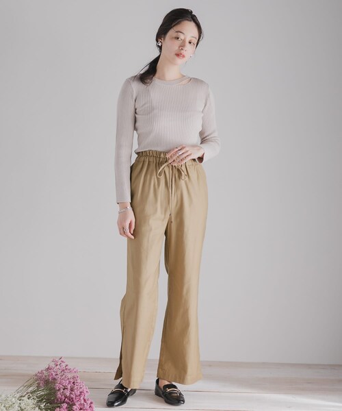 SENSE OF PLACE by URBAN RESEARCH(センスオブプレイスバイアーバンリサーチ)の「スリットワイドパンツ(その他パンツ・レディース・IVORY/GREIGE/BEIGE・S/M)」の19枚目の写真