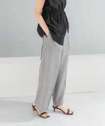 URBAN RESEARCH ROSSO WOMEN | ラメリネンストライプワイドパンツ(その他パンツ)