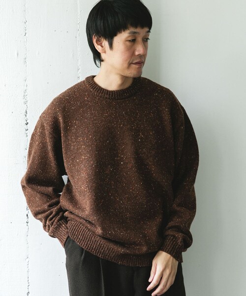 URBAN RESEARCH DOORS(アーバンリサーチドアーズ)の「ウールブレンドネップクルーネックニット(ニット/セーター・メンズ・BEIGE/BROWN/CHARCOAL・M/L)」の18枚目の写真