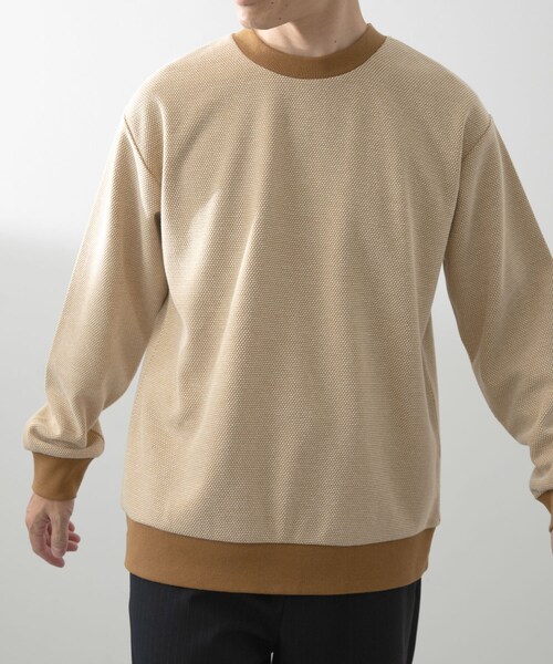 ITEMS URBANRESEARCH（アイテムズ アーバンリサーチ）の「バーズアイ ジャカード スウェット（スウェット・メンズ・BEG/D.BRN/NVY・M/L）」の20枚目の写真