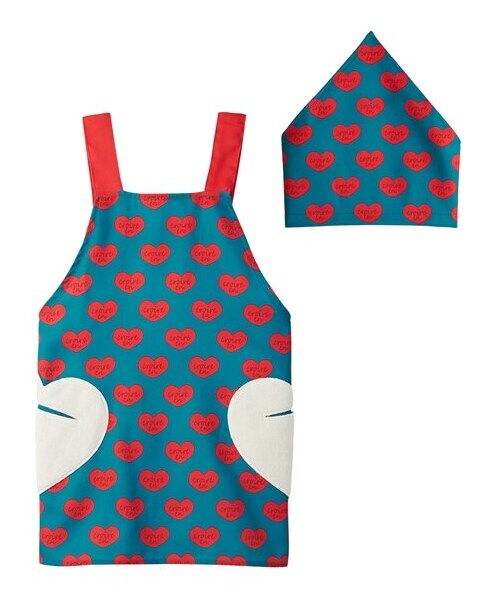 nissen（ニッセン）の「タオルポケット付き◎Ｈ型エプロンセット（エプロン・三角巾）（男の子　女の子）（エプロン・メンズ・オフホワイト/アイボリー/ブルー/ラベンダー・110/130）」の3枚目の写真