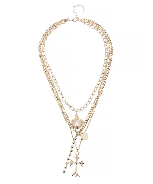 EVRIS（エヴリス）の「CROSS MOTIF 3連ネックレス（ネックレス・レディース・シルバー/ゴールド・F）」の4枚目の写真