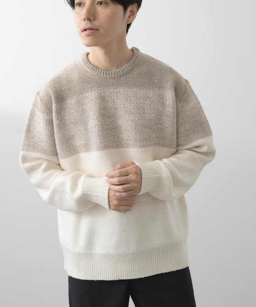 ITEMS URBANRESEARCH（アイテムズ アーバンリサーチ）の「リサイクルヤーン グラデーションニット（ニット/セーター・メンズ・BEG/GRY/BLK・M/L）」の22枚目の写真