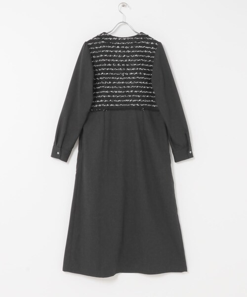 URBAN RESEARCH ROSSO（アーバンリサーチロッソ）の「F by ROSSO　ツイードドッキングワンピース（ワンピース・レディース・BLACK/BLACK STP/BLACK　STP・36/38）」の16枚目の写真