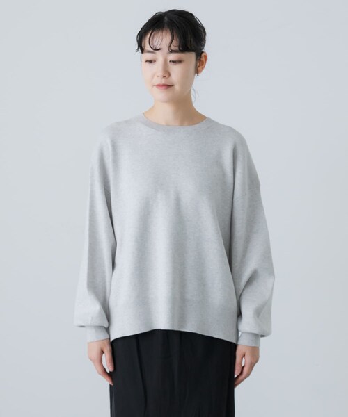 かぐれ（カグレ）の「『ユニセックス』コットンカシミヤスムースニットプルオーバー（ニット/セーター・レディース・GRAY/OATMEAL・1/2）」の17枚目の写真