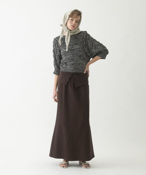LAATO（ラート）の「flare long  skirt  set（スカート・レディース・シャドウ/チョコレート/ナッツ・Free）」の2枚目の写真
