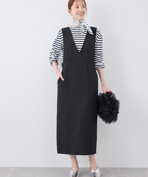 ROPE' PICNIC(ロペピクニック)の「デザインポケットジャンパースカート(ジャンパースカート・レディース・ブラック/ライトグレー/ベージュ・36/38)」の7枚目の写真