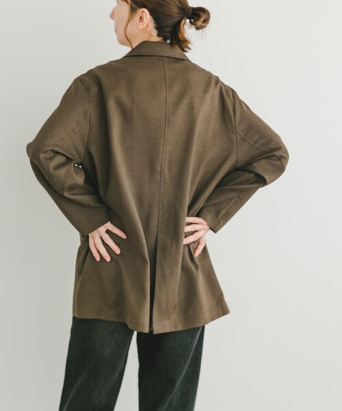 ITEMS URBANRESEARCH（アイテムズ アーバンリサーチ）の「リネンライクジャケット（テーラードジャケット・レディース・L.BEG/BRN・FREE）」の8枚目の写真