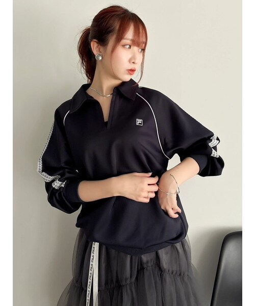 dazzlin（ダズリン）の「【FILA別注】シャツカラーカットプルオーバー（その他トップス・レディース・オフホワイト/グレー/ネイビー/ブラウン・F）」の8枚目の写真
