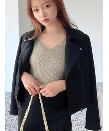 RESEXXY | フェイクスウェードライダースジャケット【セットアップ着用可能】(ライダースジャケット)