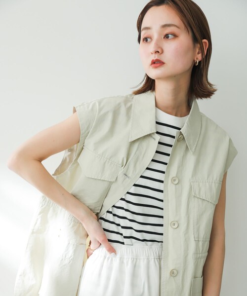 SENSE OF PLACE by URBAN RESEARCH(センスオブプレイスバイアーバンリサーチ)の「2WAYミリタリージャケット(ミリタリージャケット・レディース・CHARCOAL/KHAKI/IVORY・one)」の5枚目の写真