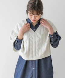 ITEMS URBANRESEARCH | アシンメトリーケーブルニットベスト(ベスト)