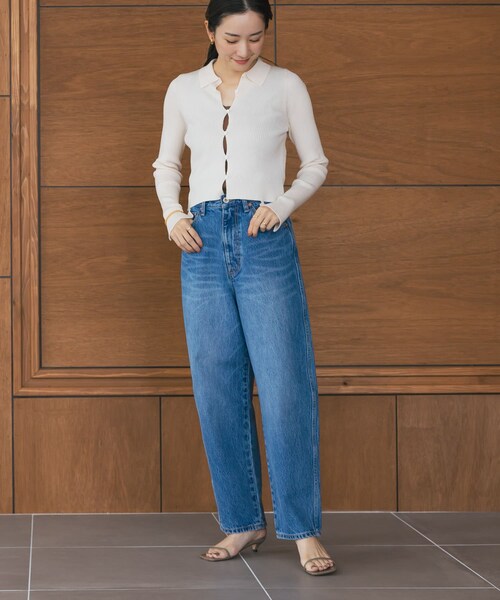 URBAN RESEARCH（アーバンリサーチ）の「シャツカラーリブニットカーディガン（カーディガン/ボレロ・レディース・MOSS GREEN/CHARCOAL/OFF・FREE）」の11枚目の写真