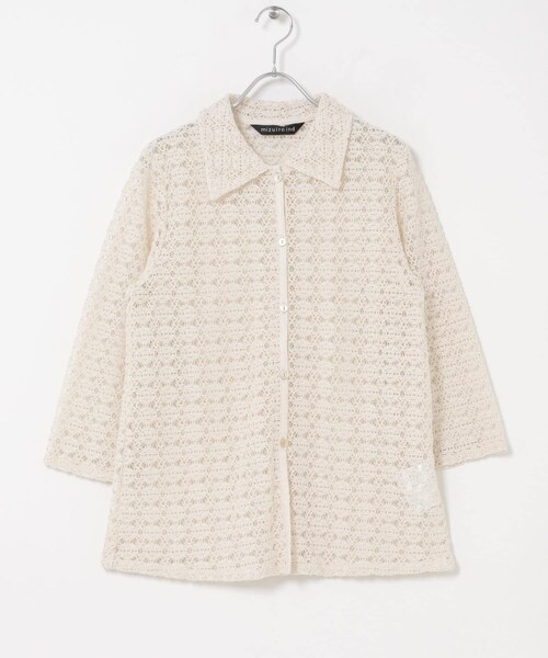 URBAN RESEARCH DOORS(アーバンリサーチドアーズ)の「mizuiro-ind LACE SHIRTS(シャツ/ブラウス・レディース・IVORY/BLACK・One)」の4枚目の写真
