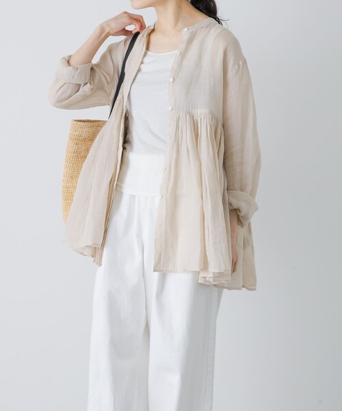 かぐれ（カグレ）の「ラミーギャザーブラウス（シャツ/ブラウス・レディース・BLACK/L.BEIGE・Free）」の12枚目の写真