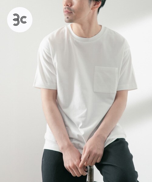 ITEMS URBANRESEARCH（アイテムズ アーバンリサーチ）の「USAコットン ムジポケットTシャツ（Tシャツ/カットソー・メンズ・BLU/OFF/BLK/GRN/YEL・M/L）」の16枚目の写真