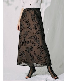 MERCURYDUO | フロッキープリントフレアスカート(スカート)