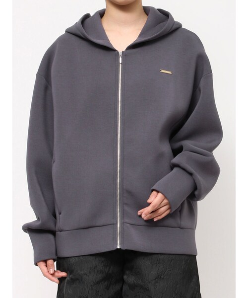 MERCURYDUO(マーキュリーデュオ)の「ダンボールジップアップパーカ(Tシャツ/カットソー・レディース・オフホワイト/チャコールグレー/ラベンダー・F)」の4枚目の写真
