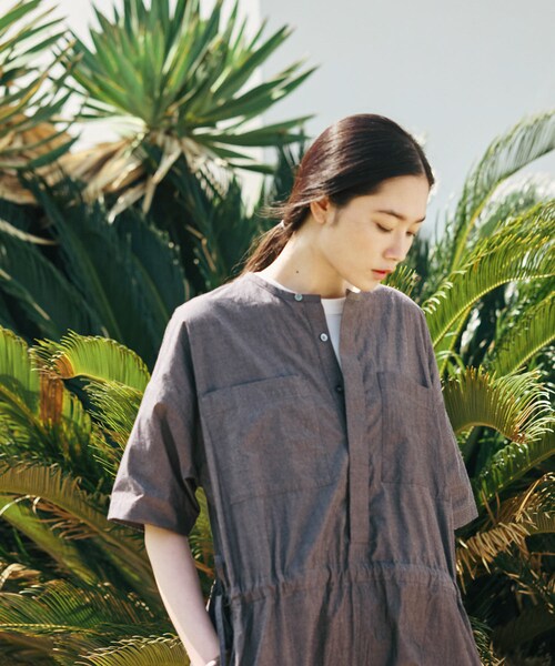 かぐれ（カグレ）の「『2サイズ展開』ワイドオールインワン（つなぎ/オールインワン・レディース・SANDBEIGE/CHARCOAL・0/1）」の4枚目の写真