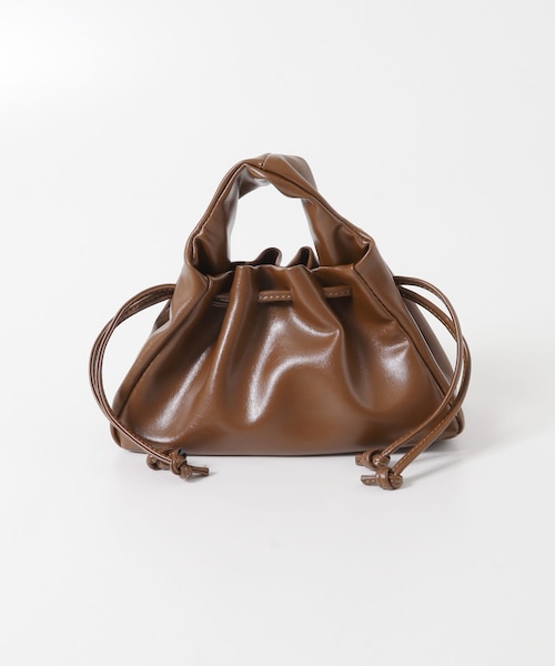 KBF（ケイビーエフ）の「巾着ワンハンドルミニBAG（ハンドバッグ・レディース・BLACK/BROWN・One）」の2枚目の写真