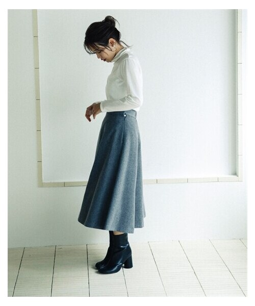 nissen（ニッセン）の「【sail】ツイードフレアスカート　小さいサイズ（スカート・レディース・ライトグレー/グレー・PSS/PS）」の3枚目の写真