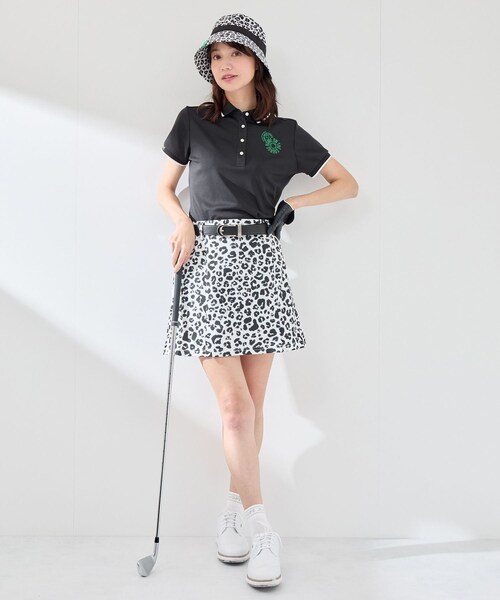 ROPE'（ロペ）の「【UV CARE】【吸水速乾】【ストレッチ】クールマックス半袖ポロ（ポロシャツ・レディース・ブラック/ホワイト・L/M/S）」の15枚目の写真