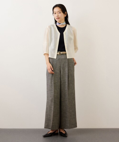 ROPE'(ロペ)の「ランタンスリーブシルクライクブラウス/イージーケア(シャツ/ブラウス・レディース・スミクロ/オフホワイト/ブルー・F)」の22枚目の写真