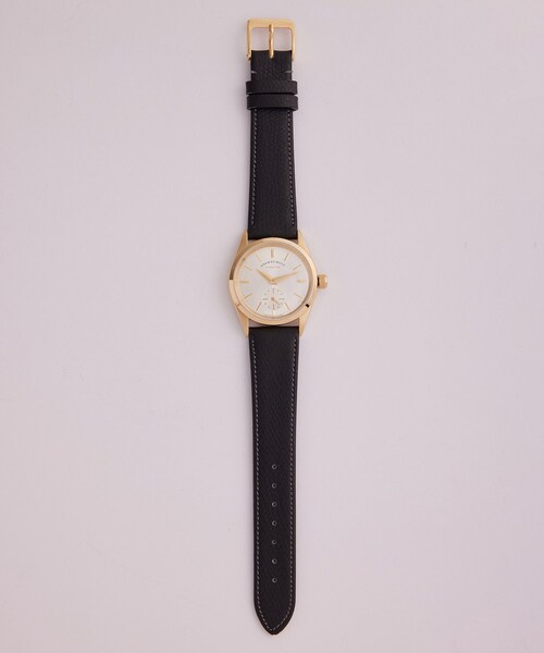 ADAM ET ROPE'（アダムエロペ）の「FLATBACK WRISTWATCH (LEATHER BELT)（アナログ腕時計・メンズ・ゴールド/シルバー・F）」の8枚目の写真