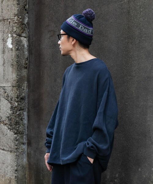 URBAN RESEARCH(アーバンリサーチ)の「Wide Dad Dad BONBON KNIT CAP(ニットキャップ/ビーニー・メンズ・NAVY・FREE)」の5枚目の写真