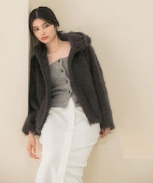 URBAN RESEARCH ROSSO WOMEN | カシミヤ混ファーフードコート(その他アウター)