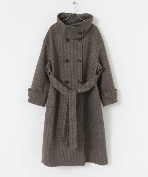 SENSE OF PLACE by URBAN RESEARCH(センスオブプレイスバイアーバンリサーチ)の「スタンドカラーロングコート(テーラードジャケット・レディース・BRN×MOC/GRAY/BLACK・S/M)」の20枚目の写真