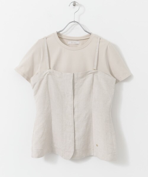 URBAN RESEARCH ROSSO（アーバンリサーチロッソ）の「F by ROSSO　リネン混ビスチェ+半袖Tシャツ（Tシャツ/カットソー・レディース・CCL×BLK/BEG×BEG/CHECK×OFF・FREE）」の12枚目の写真