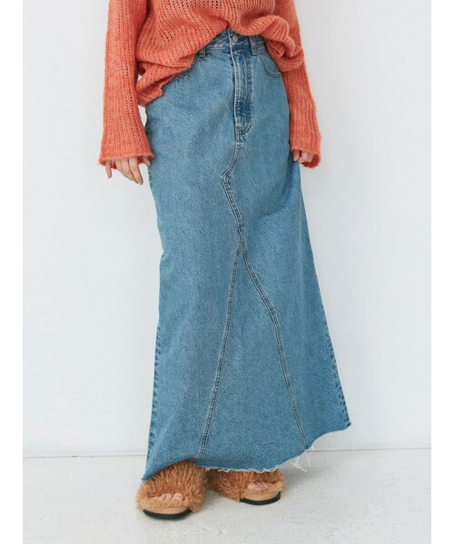 Ungrid（アングリッド）の「スリムフィットデニムスカート（デニムスカート・レディース・ブルー・S/M）」の2枚目の写真