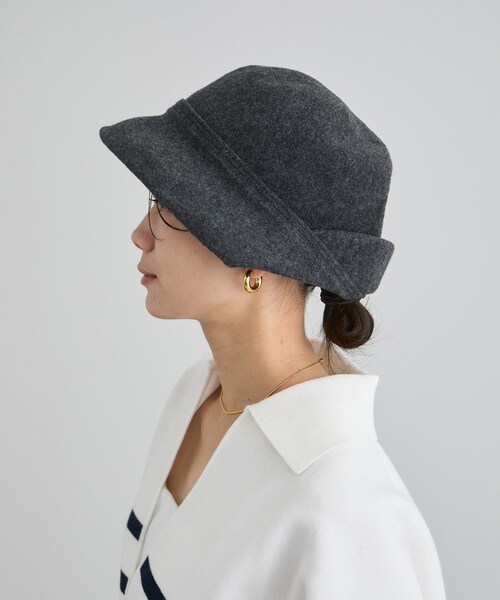 ADAM ET ROPE'（アダムエロペ）の「【chisaki】Tieka ハット（ハット・レディース・グレー/オフホワイト/ベージュ系・F）」の5枚目の写真