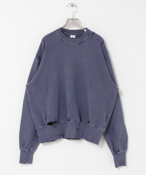 URBAN RESEARCH（アーバンリサーチ）の「KURO　MORE DAMAGE WASHED SWEAT（スウェット・レディース・NAVY・-）」の3枚目の写真