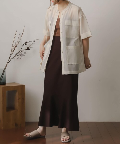 SENSE OF PLACE by URBAN RESEARCH（センスオブプレイスバイアーバンリサーチ）の「シアーミリタリージャケット（ミリタリージャケット・レディース・BROWN/IVORY・one）」の8枚目の写真