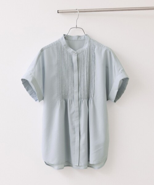 VIS(ビス)の「気流染めピコピンタック半袖ブラウス/接触冷感(シャツ/ブラウス・レディース・オフホワイト/ネイビー/サックス/ブラウン/ピンク・F)」の8枚目の写真