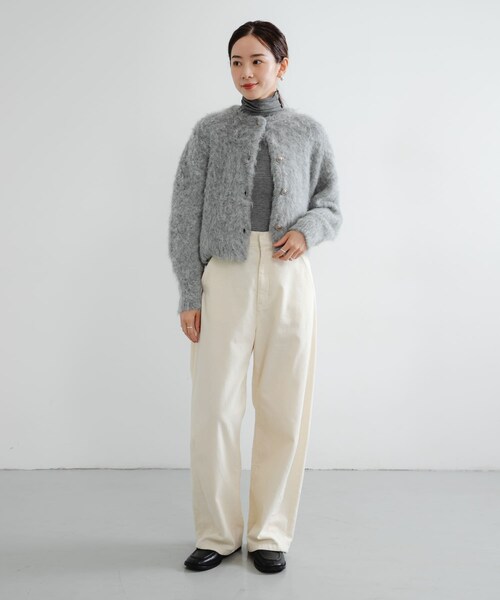 URBAN RESEARCH（アーバンリサーチ）の「カシミヤシルクタートルカットソー（Tシャツ/カットソー・レディース・BLACK/BORDER/BORDEAUX/OFF LAME・Free）」の19枚目の写真