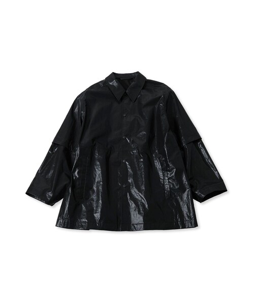 ADAM ET ROPE'（アダムエロペ）の「2WAYスリーブコーティングシャツブルゾン（ブルゾン・レディース・ブラック/カーキ・F）」の18枚目の写真