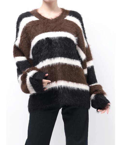 PSYCHIC FEVER × EVRIS】ボーダーシャギーニット