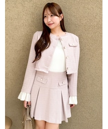 dazzlin | 2WAYシングルツイードジャケット(ノーカラージャケット)