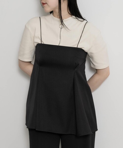 THE GOODLAND MARKET（ザグッドランドマーケット）の「&her　Tack Cami（Tシャツ/カットソー・レディース・WHITE/BLACK/GRAY・one）」の2枚目の写真