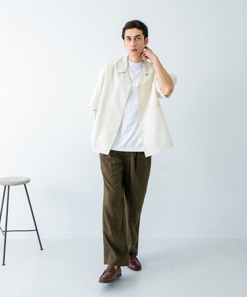 URBAN RESEARCH(アーバンリサーチ)の「『UR TECH DRYLUXE』高機能リネンシャツジャケット(シャツ/ブラウス・メンズ・FADE BLACK/BEIGE/BURGUNDY・M/L)」の11枚目の写真