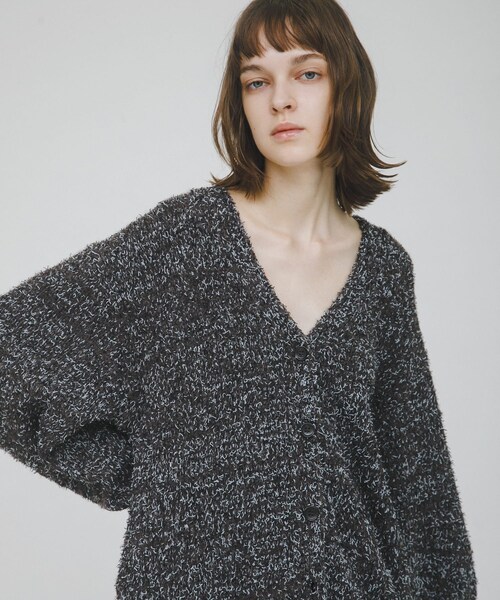 LAATO（ラート）の「mix loose cardigan（カーディガン/ボレロ・レディース・チョコレートミックス/カプチーノミックス・FREE）」の4枚目の写真