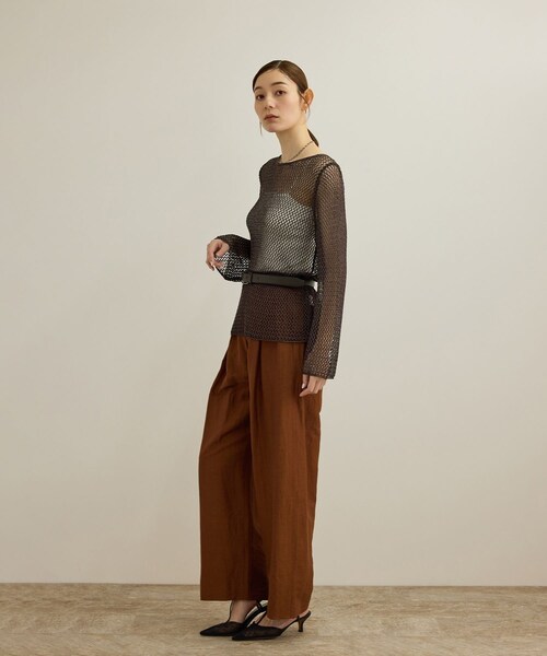 ROPE'(ロペ)の「ラメコードメッシュプルオーバー/洗える(その他トップス・レディース・ゴールド/シルバー・F)」の9枚目の写真